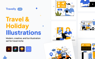 Travelly - Travel and Holiday Illustration Set