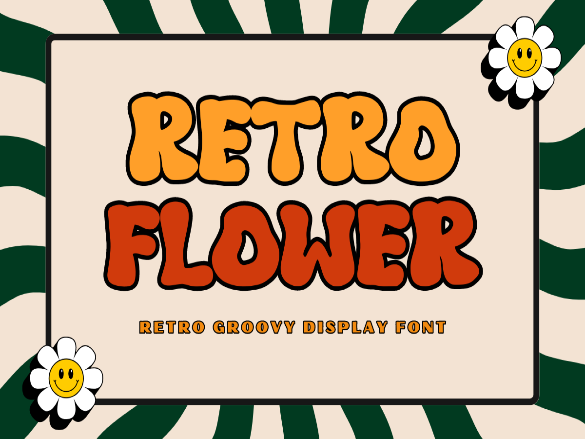 Retro Flower - Retro Groovy Display Font