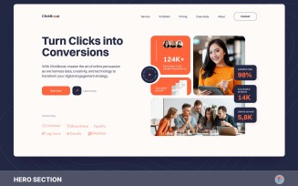ClickBoost - Digital Marketing Hero Section Figma Template