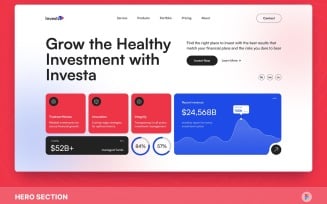 Investa - Investment Hero Section Figma Template