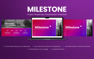 Milestone - Animated Project Roadmap PowerPoint Presentation Template