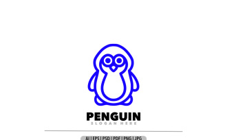Penguin design simple logo template