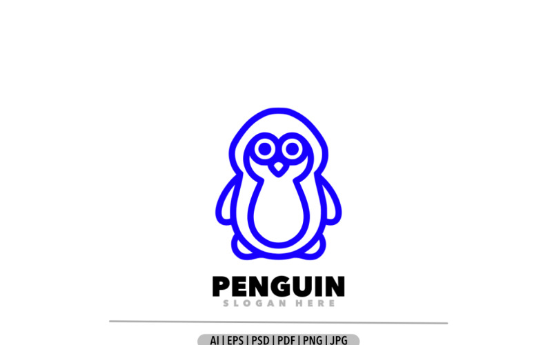 Penguin design simple logo template Logo Template