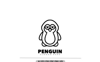 Penguin flat design simple mascot