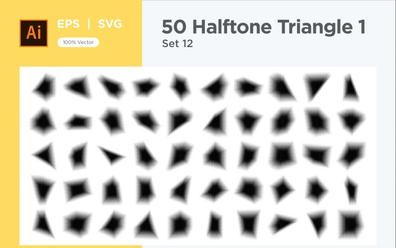Triangle shape halftone background V1-50-12 Vector Graphic