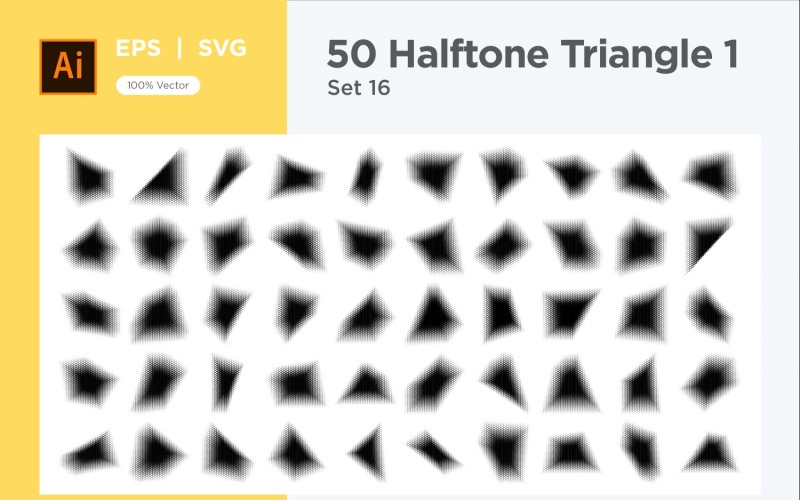 Triangle shape halftone background V1-50-16 Vector Graphic