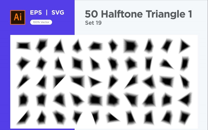 Triangle shape halftone background V1-50-19 Vector Graphic