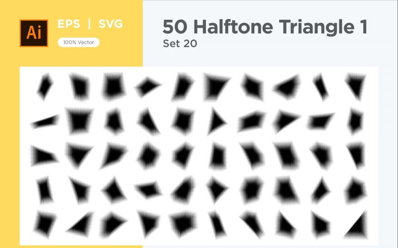 Triangle shape halftone background V1-50-20 Vector Graphic