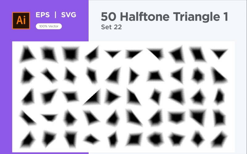 Triangle shape halftone background V1-50-22 Vector Graphic