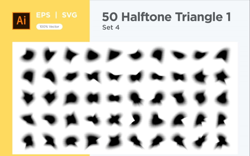 Triangle shape halftone background V1-50-4 Vector Graphic