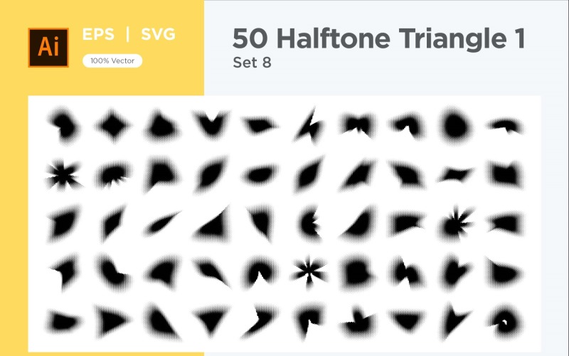 Triangle shape halftone background V1-50-8 Vector Graphic