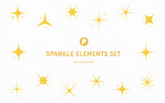 Yellow Sparkle Elements Set