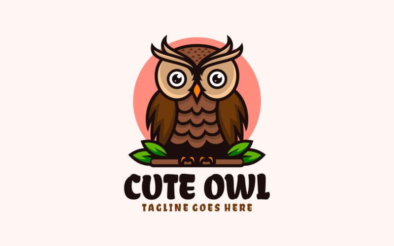Cute Owl Mascot Cartoon Logo 1 Logo Template