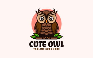 Cute Owl Mascot Cartoon Logo 1