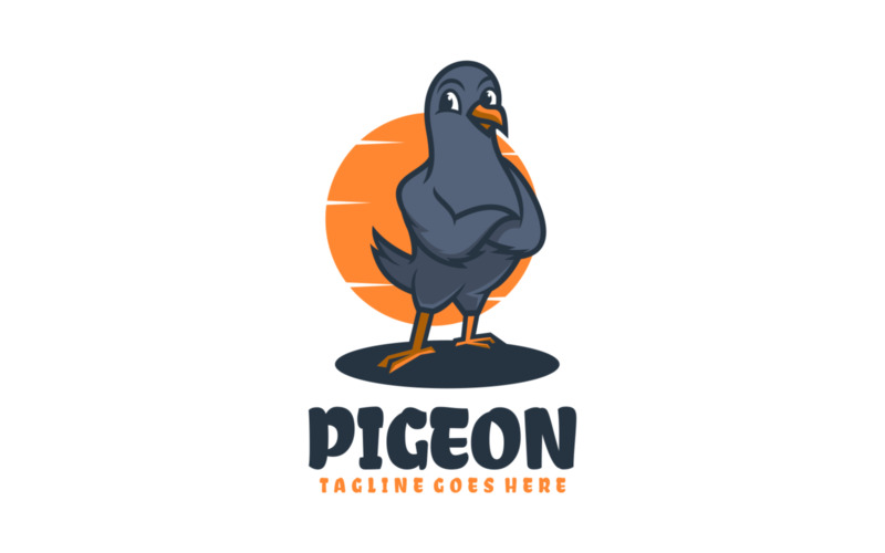 Pigeon Mascot Cartoon Logo Logo Template