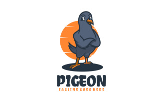 Pigeon Mascot Cartoon Logo