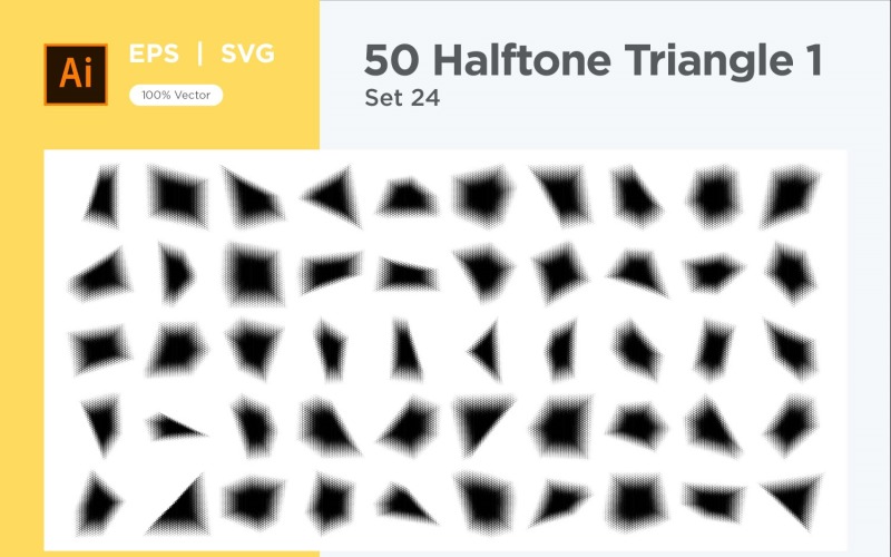 Triangle shape halftone background V1-50-23 Vector Graphic