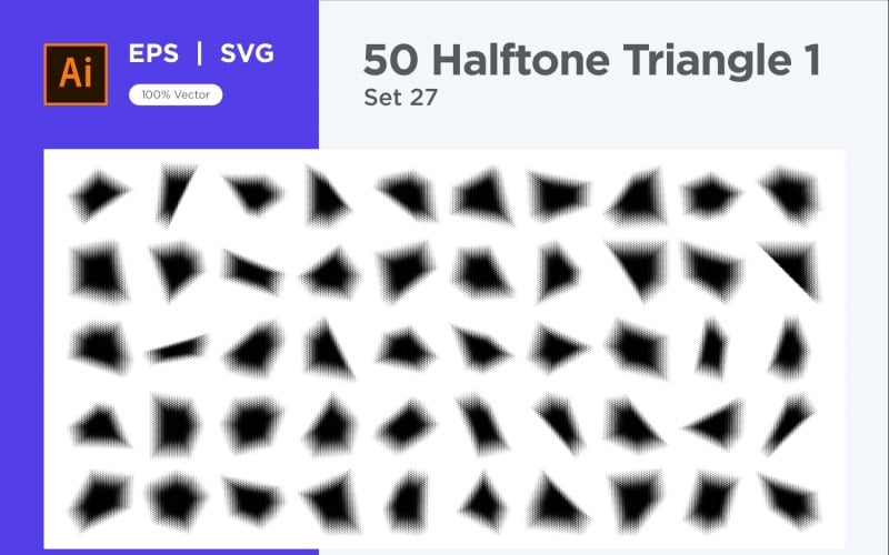 Triangle shape halftone background V1-50-27 Vector Graphic