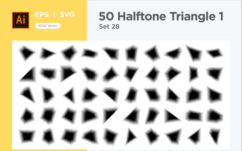 Triangle shape halftone background V1-50-28 Vector Graphic