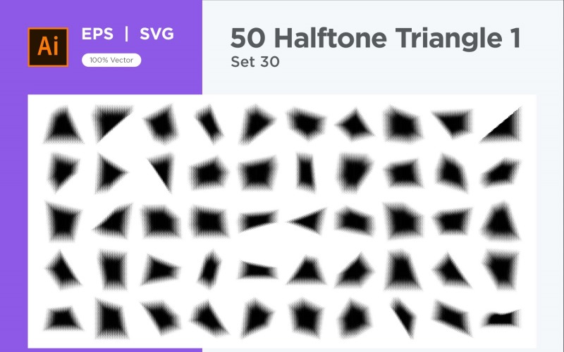 Triangle shape halftone background V1-50-30 Vector Graphic