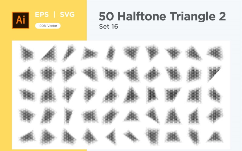 Triangle shape halftone background V2-50-16 Vector Graphic