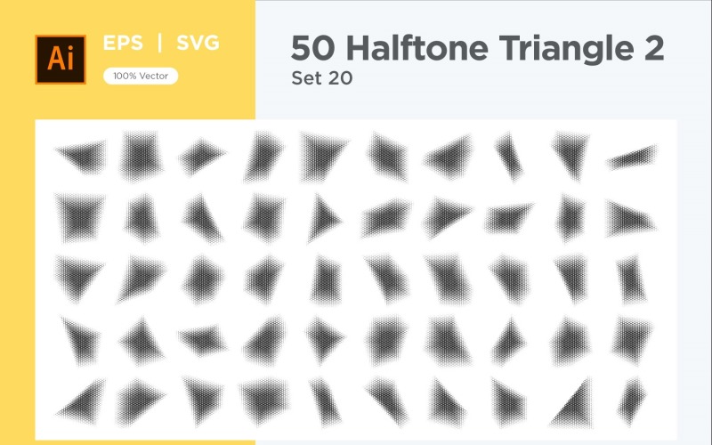 Triangle shape halftone background V2-50-20 Vector Graphic