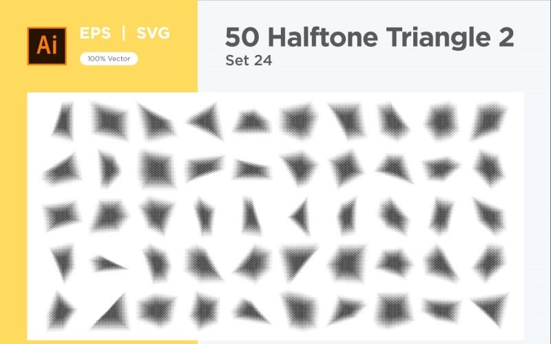 Triangle shape halftone background V2-50-24 Vector Graphic