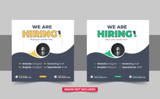 We Are Hiring Job Vacancy Social Media Post design Layout