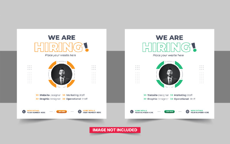We Are Hiring Job Vacancy Social Media Post design Corporate Identity