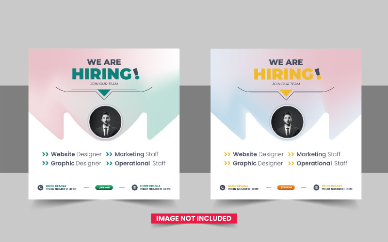We Are Hiring Job Vacancy Social Media Post Layout Corporate Identity