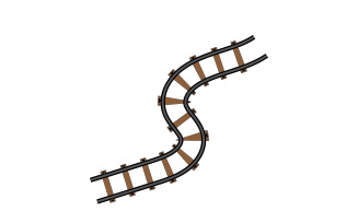 Train track way logo icon vector template logo v10