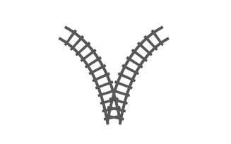 Train track way logo icon vector template logo v19