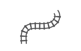 Train track way logo icon vector template logo v21