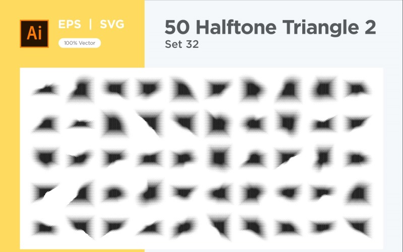 Triangle shape halftone background V2-50-32 Vector Graphic