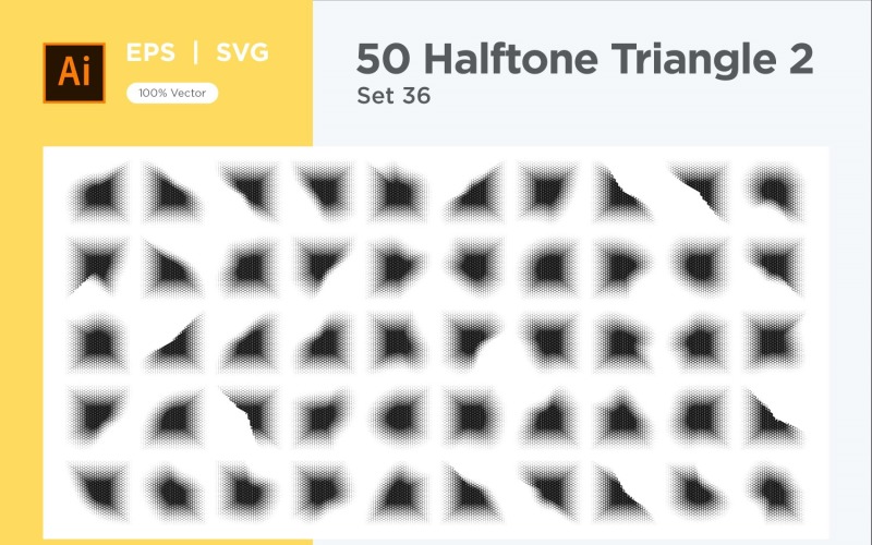 Triangle shape halftone background V2-50-36 Vector Graphic