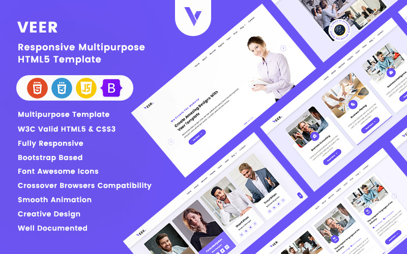 Veer - Responsive Multipurpose HTML5 Template Website Template
