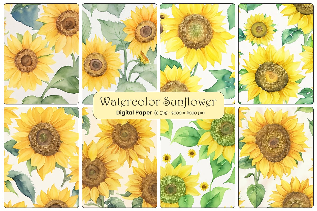 Kit Graphique #346455 Sunflowers Digital Divers Modles Web - Logo template Preview