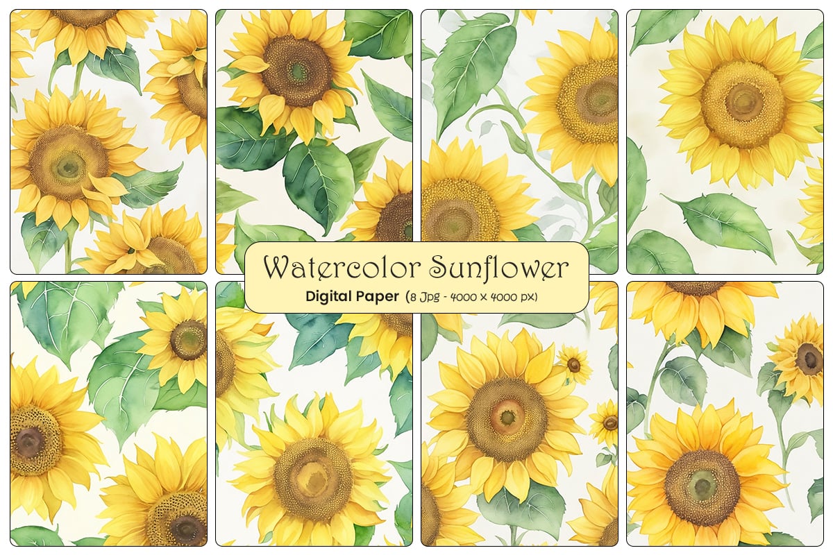 Kit Graphique #346457 Sunflowers Digital Divers Modles Web - Logo template Preview