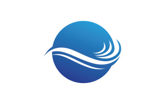 Beach water wave logo vector v10