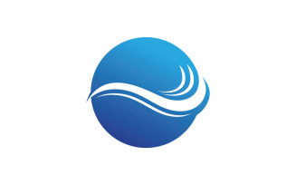 Beach water wave logo vector v11
