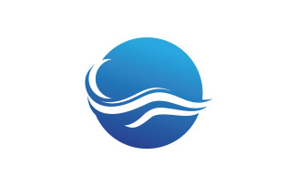 Beach water wave logo vector v12