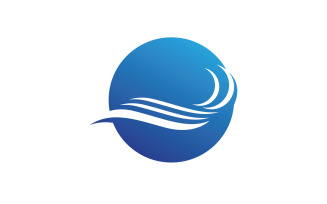 Beach water wave logo vector v13