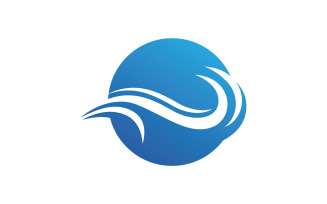 Beach water wave logo vector v15