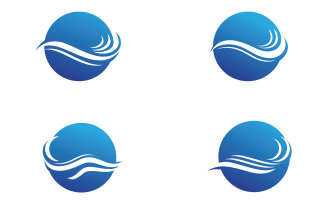 Beach water wave logo vector v17