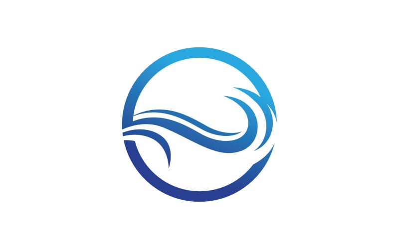 Beach water wave logo vector v24 Logo Template