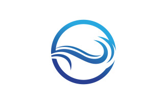 Beach water wave logo vector v24