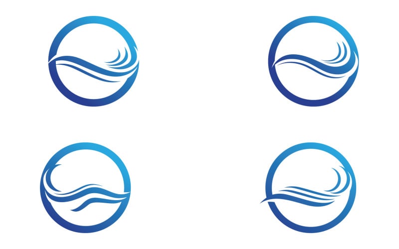 Beach water wave logo vector v26 Logo Template