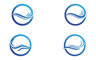 Beach water wave logo vector v26