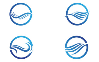 Beach water wave logo vector v27