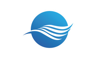Beach water wave logo vector v28